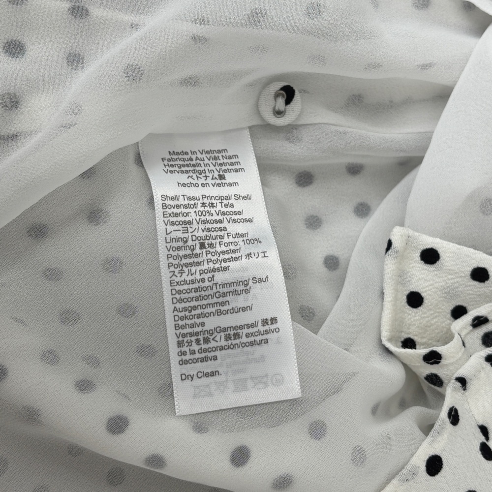 NWT Madewell Button-Front White Polka dot Mini Dress size 8 vneck shirt dress - Picture 10 of 10